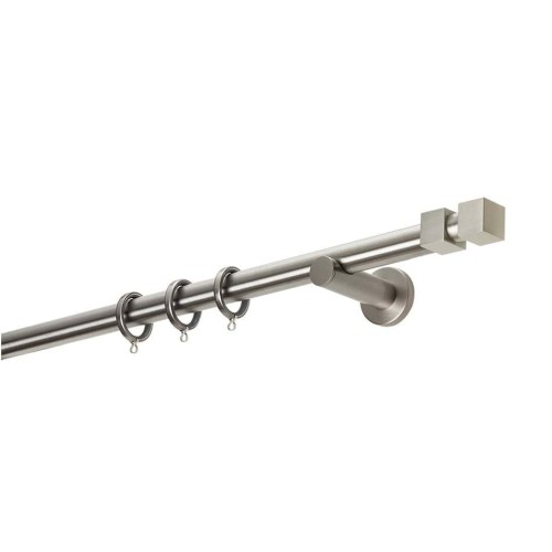 Zogometal Μεταλλικό Κουρτινόξυλο A4144 Μονό Φ25mm 160εκ. Νίκελ Ματ