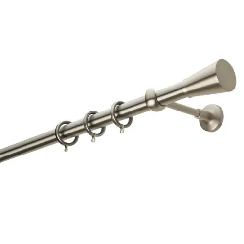 Zogometal Μεταλλικό Κουρτινόξυλο Easy Line Μονό Φ25mm 240εκ. Νίκελ Ματ E4142