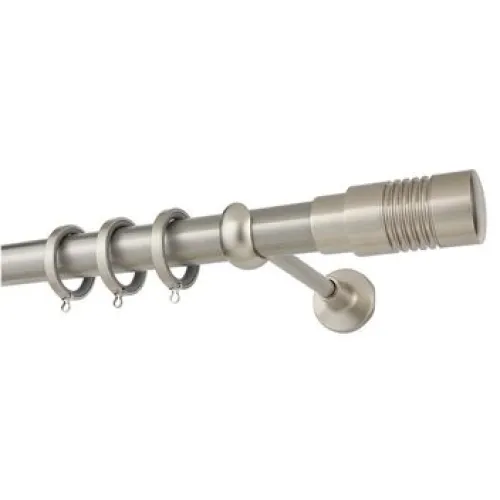 Zogometal Μεταλλικό Κουρτινόξυλο Color More Mat Collection Μονό Φ25mm 160εκ. Λευκό Πάγου CP4142