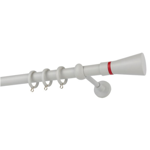 Zogometal Μεταλλικό Κουρτινόξυλο CP4110 Μονό Φ25mm 160εκ. Λευκό Πάγου / Κόκκινο