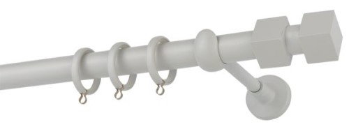 Zogometal Μεταλλικό Κουρτινόξυλο Color More Mat Collection Μονό Φ25mm 160εκ. Λευκό Πάγου CP4144