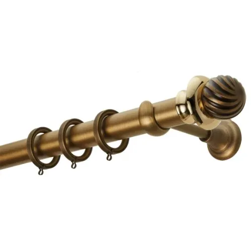 Zogometal Μεταλλικό Κουρτινόξυλο Classique Collection Μονό Φ25mm 160εκ. Μπρονζέ CL0074
