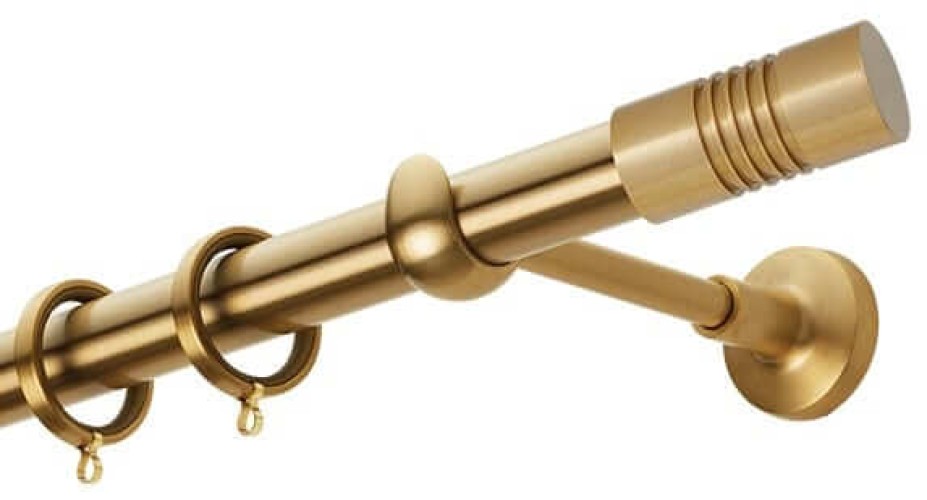 Zogometal Μεταλλικό Κουρτινόξυλο E0435 Μονό Φ25mm 160εκ. Νίκελ Ματ