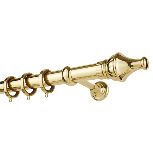 Zogometal Μεταλλικό Κουρτινόξυλο Prestige Collection Μονό Φ25mm 240εκ. Όρο Ματ / Όρο PR4111