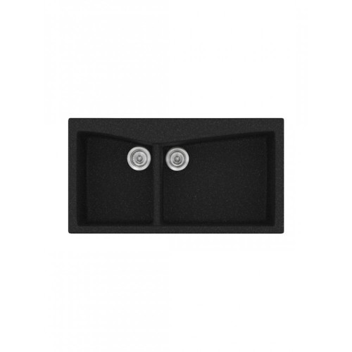 Sanitec Classic 326 326 Ένθετος Νεροχύτης από Συνθετικό Γρανίτη Μ93xΠ51cm Granite Black