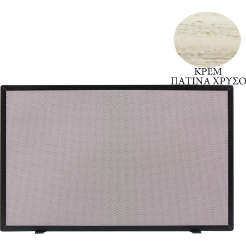 Zogometal 601 Μεταλλικό Προστατευτικό Τζακιού 90x50cm Κρεμ Πατίνα Χρυσό