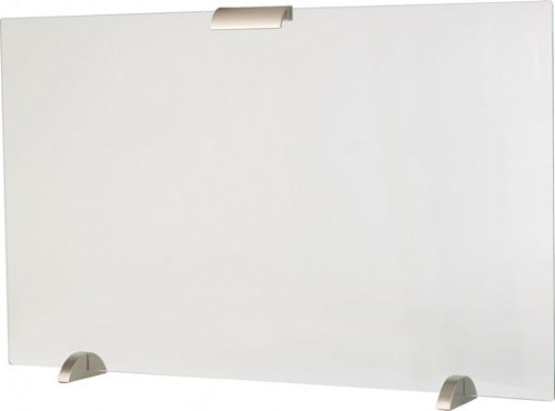 Zogometal 562 Γυάλινο Προστατευτικό Τζακιού 90x50cm Νίκελ Ματ