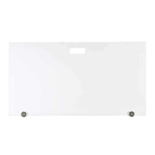 Zogometal 586 Γυάλινο Προστατευτικό Τζακιού 90x50cm ποδαράκια Νίκελ Ματ