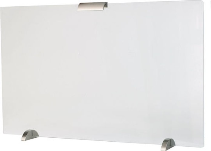 Zogometal 562 Γυάλινο Προστατευτικό Τζακιού 100x50cm Νίκελ Ματ