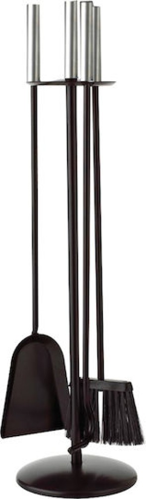 Zogometal 1230 B08 1230 B08 Σετ Εργαλείων Τζακιού με Κρεμανταλά Μαύρο/Νίκελ Ματ