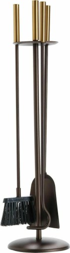 Zogometal 1230 B08 1230 Β08 Σετ Εργαλείων Τζακιού με Κρεμανταλά Καφέ Ελιάς