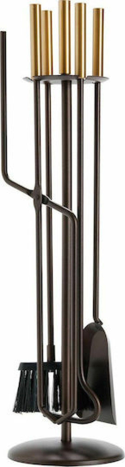 Zogometal 1230 B09 1230 Β09 Σετ Εργαλείων Τζακιού με Κρεμανταλά Αντικέ Σκουριά/Ορο Ματ