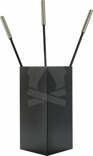 Zogometal 1230 K36 Σετ Εργαλείων Τζακιού με Κουβά Μαύρο/Νίκελ Ματ