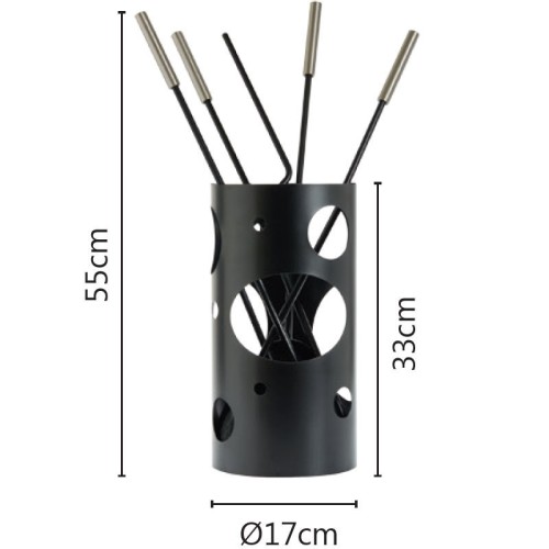 Zogometal 1230 K30 Σετ Εργαλείων Τζακιού με Κουβά Αντικέ Σκουριά/Όρο Ματ