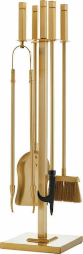 Zogometal 1215 B07 1215 Β07 Σετ Εργαλείων Τζακιού με Κρεμανταλά Όρο Ματ