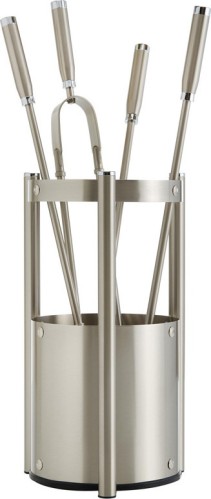 Zogometal 1200 Κ27 1200 K27 Σετ Εργαλείων Τζακιού με Κουβά Νίκελ Ματ/Χρώμιο