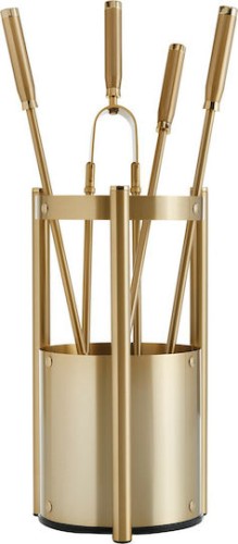 Zogometal 1200 Κ27 Σετ Εργαλείων Τζακιού με Κουβά Όρο/Ματ Όρο