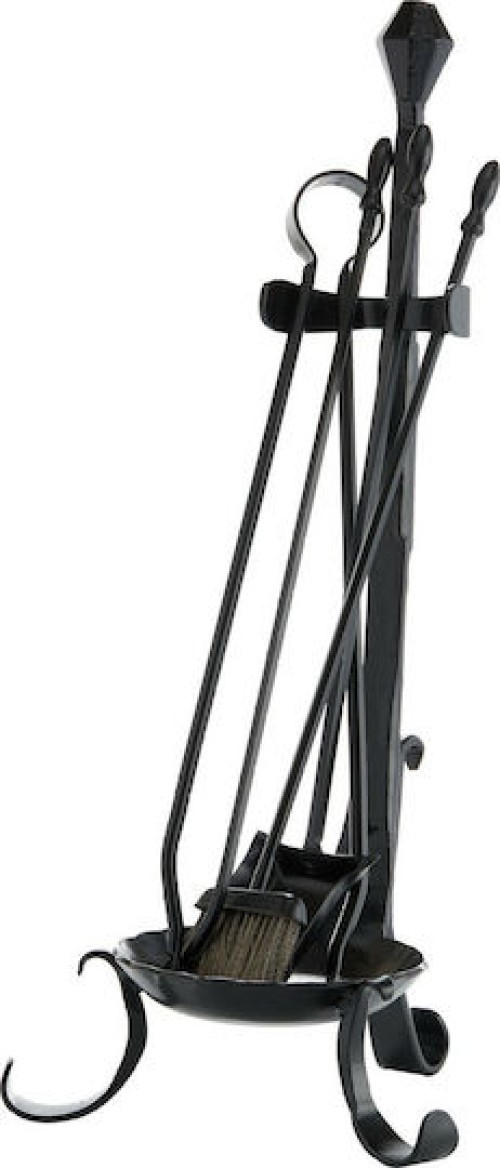 Zogometal 0670 Β17 Σετ Εργαλείων Τζακιού με Κρεμανταλά Μαύρο