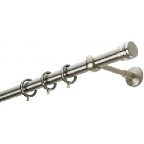 Zogometal Μεταλλικό Κουρτινόξυλο E0480 Μονό Φ25mm 160εκ. Όρο Ματ