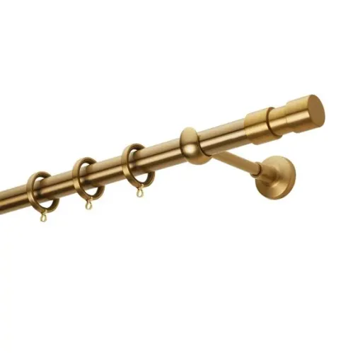 Zogometal Μεταλλικό Κουρτινόξυλο Easy Line Μονό Φ25mm 200εκ. Χρυσό E0058
