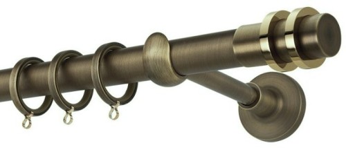 Zogometal Μεταλλικό Κουρτινόξυλο Prestige Collection Μονό Φ25mm 240εκ. Μπρονζέ / Ορο PR4116