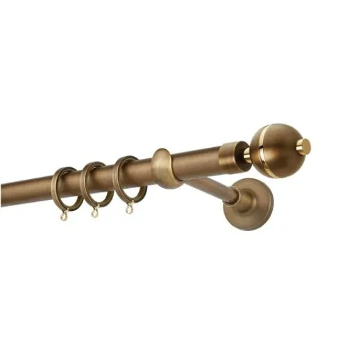 Zogometal Μεταλλικό Κουρτινόξυλο Prestige Collection Μονό Φ25mm 300εκ. Ματ Ορο / Ορο PR4116