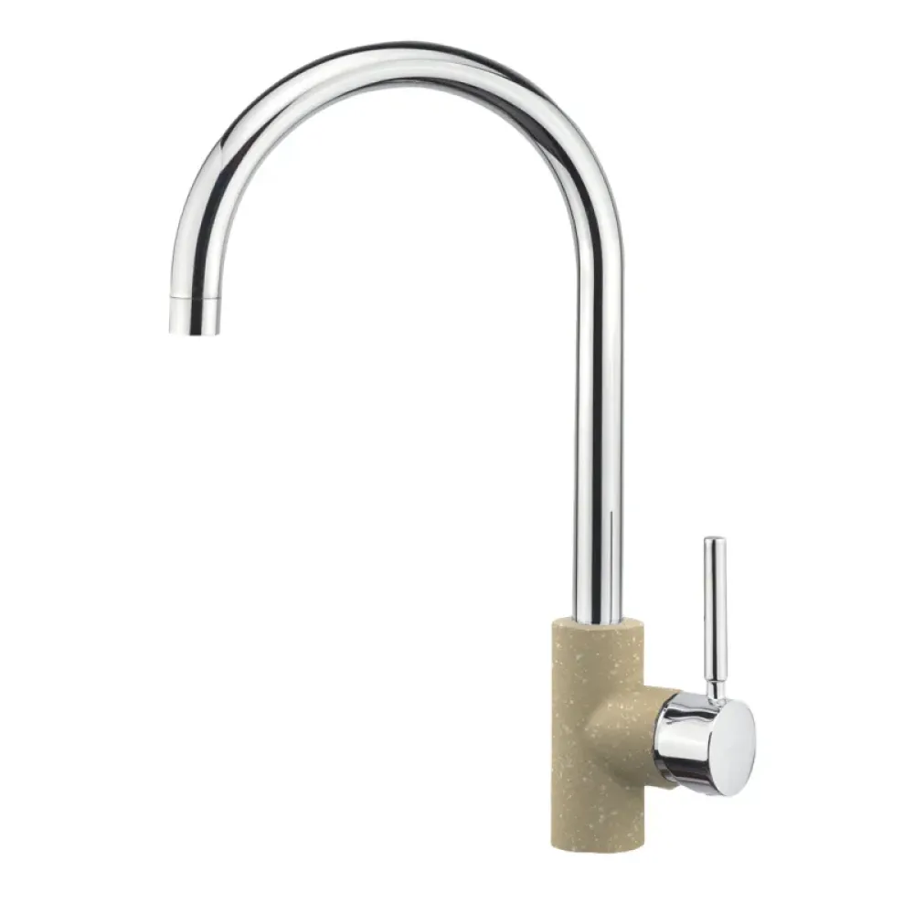 Sanitec Doppio Ψηλή Μπαταρία Κουζίνας Πάγκου Metallic Cream