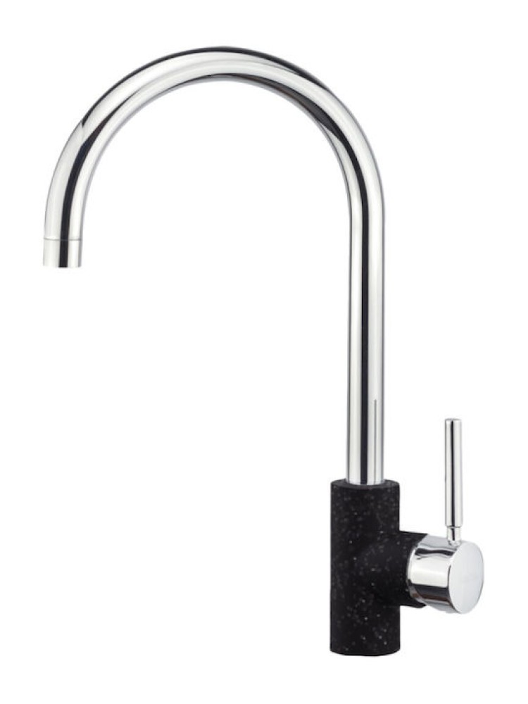 Sanitec Doppio 05 02 00252 Ψηλή Μπαταρία Κουζίνας Πάγκου Granite Black