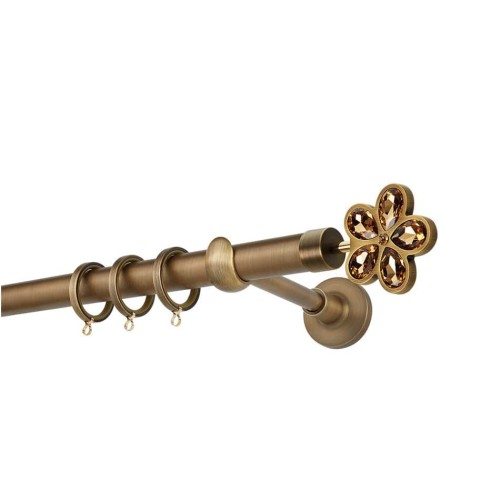 Zogometal Μεταλλικό Κουρτινόξυλο Prestige Collection Μονό Φ25mm 160εκ. Μπρονζέ / Όρο PR4116