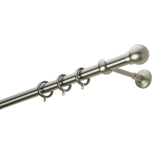 Zogometal Μεταλλικό Κουρτινόξυλο Prestige Collection Μονό Φ25mm 200εκ. Νίκελ Ματ / Χρώμιο PR4116