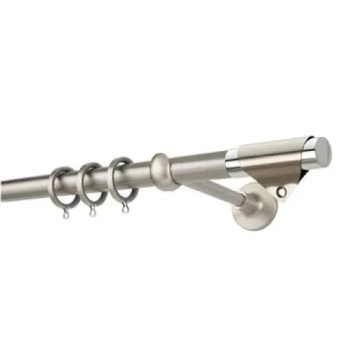 Zogometal Μεταλλικό Κουρτινόξυλο Prestige Collection Μονό Φ25mm 200εκ. Ματ Ορο / Ορο PR4116