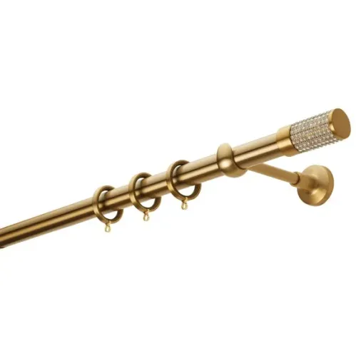Zogometal Μεταλλικό Κουρτινόξυλο Prestige Collection Μονό Φ25mm 240εκ. Νίκελ Ματ / Χρώμιο PR4118
