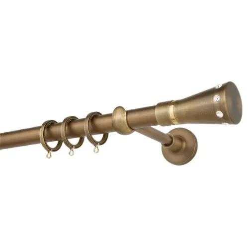 Zogometal Μεταλλικό Κουρτινόξυλο Prestige Collection Μονό Φ25mm 300εκ. Όρο Ματ / Όρο PR4118