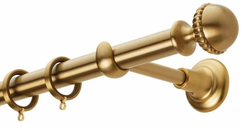Zogometal Μεταλλικό Κουρτινόξυλο Prestige Collection Μονό Φ25mm 240εκ. Όρο Ματ / Όρο PR4118