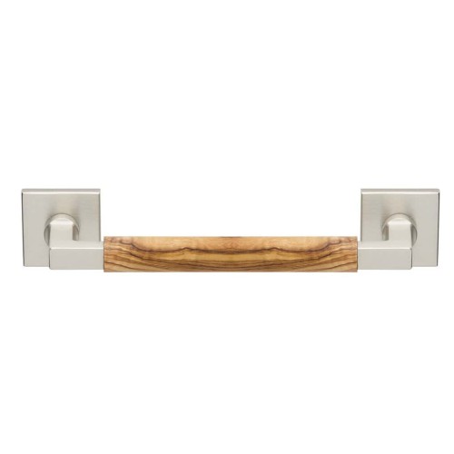Zogometal Λαβή Εξώπορτας 2284 274mm Ματ Νίκελ / Ξύλο Ελιάς