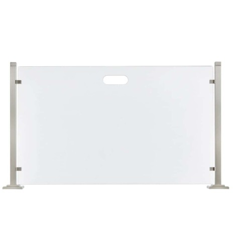 Zogometal 559 Γυάλινο Προστατευτικό Τζακιού 91x52cm Νίκελ Ματ