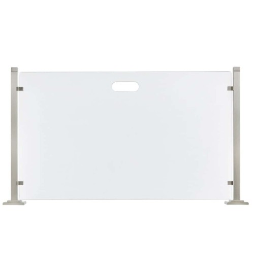 Zogometal 559 Γυάλινο Προστατευτικό Τζακιού 91x52cm Νίκελ Ματ