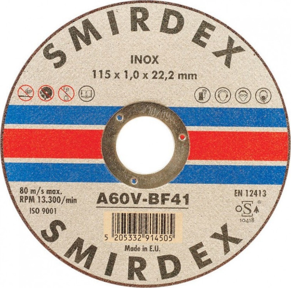 Smirdex Δίσκος Κοπής Μετάλλου Inox 115x1,00x22mm 914115100 1τμχ