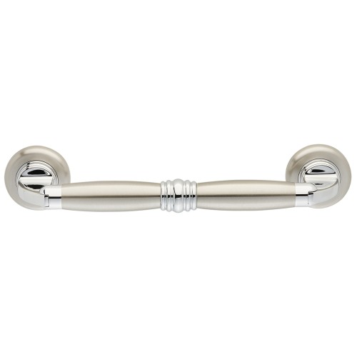 Zogometal Λαβή Εξώπορτας 175 410mm (Κέντρα 360mm) Ματ & Γυαλιστερό Νίκελ / Χρώμιο