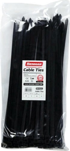Benman Δεματικά Καλωδίων 430x7.6mm Μαύρο 50τμχ