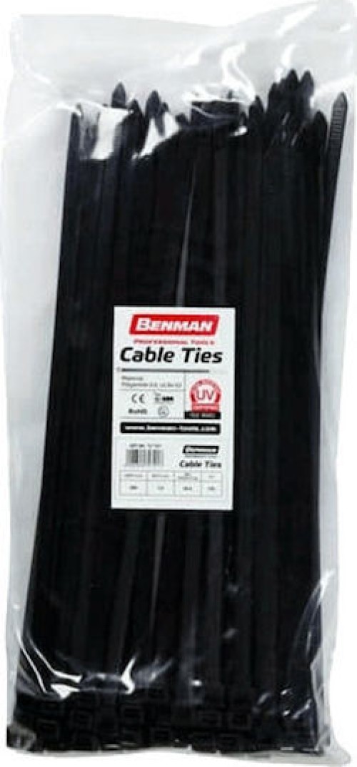 Benman Δεματικά Καλωδίων 430x7.6mm Μαύρο 50τμχ
