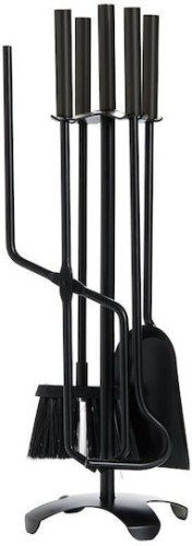 Zogometal 1230 b13 Σετ Εργαλείων Τζακιού με Κρεμανταλά Inox Μαύρο