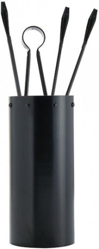 Zogometal 0670 Κ05 Σετ Εργαλείων Τζακιού με Κουβά Μαύρο