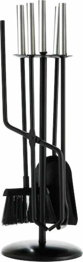 Zogometal 1230 Β09 Σετ Εργαλείων Τζακιού με Κρεμανταλά Inox Μαύρο