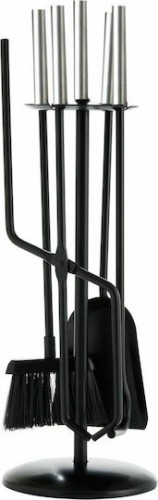 Zogometal 1230 Β09 Σετ Εργαλείων Τζακιού με Κρεμανταλά Inox Μαύρο