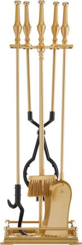 Zogometal 1630 B05 1630 Β05 Σετ Εργαλείων Τζακιού με Κρεμανταλά Όρο Ματ