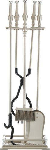 Zogometal 1630 B05 1630 Β05 Σετ Εργαλείων Τζακιού με Κρεμανταλά Νίκελ Ματ/Χρώμιο