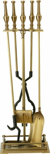 Zogometal 1630 B05 1630 Β05 Σετ Εργαλείων Τζακιού με Κρεμανταλά Μπρούτζινο