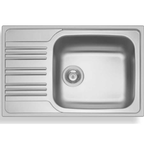 Maidtec Inset 1B 1D Ένθετος Νεροχύτης Inox Σατινέ Μ78xΠ50cm Ασημί
