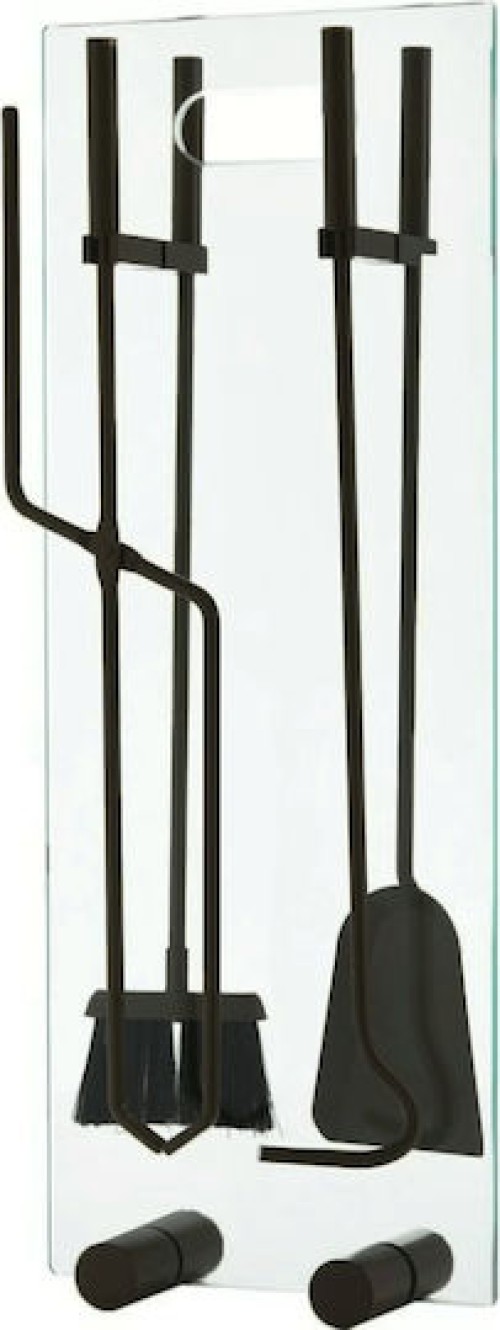 Zogometal 1230 T07 Σετ Εργαλείων Τζακιού με Κρεμανταλά Μαύρο